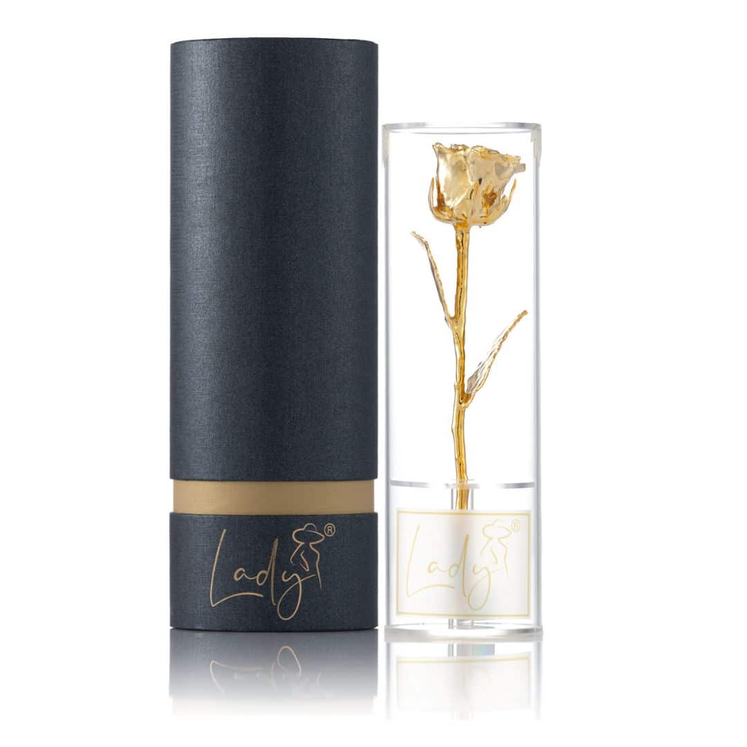 Lux pokloni-zlatna ruza-klirit-pozlata-24k zlato-poklon za nju-zenu-devojku-Telegraf-svadbu-8 mart-nova godina-Karleuša-goldenroses-golden rose-Lady gift box